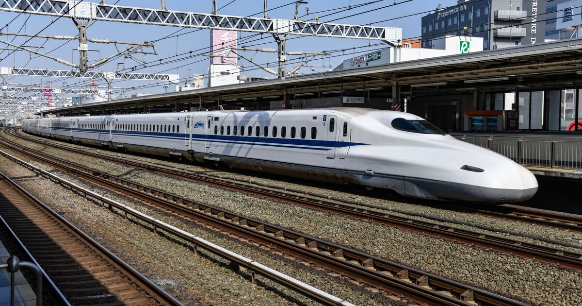 A white electric high-speed train at a station platform